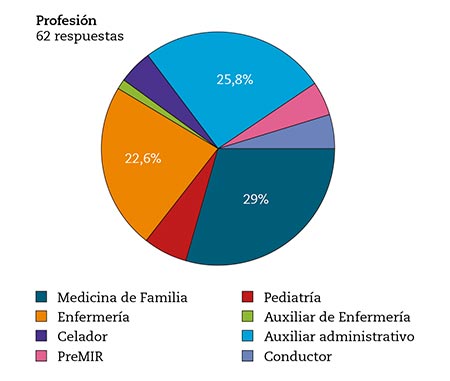 Figura 1 – Distribución de los participantes por profesión.